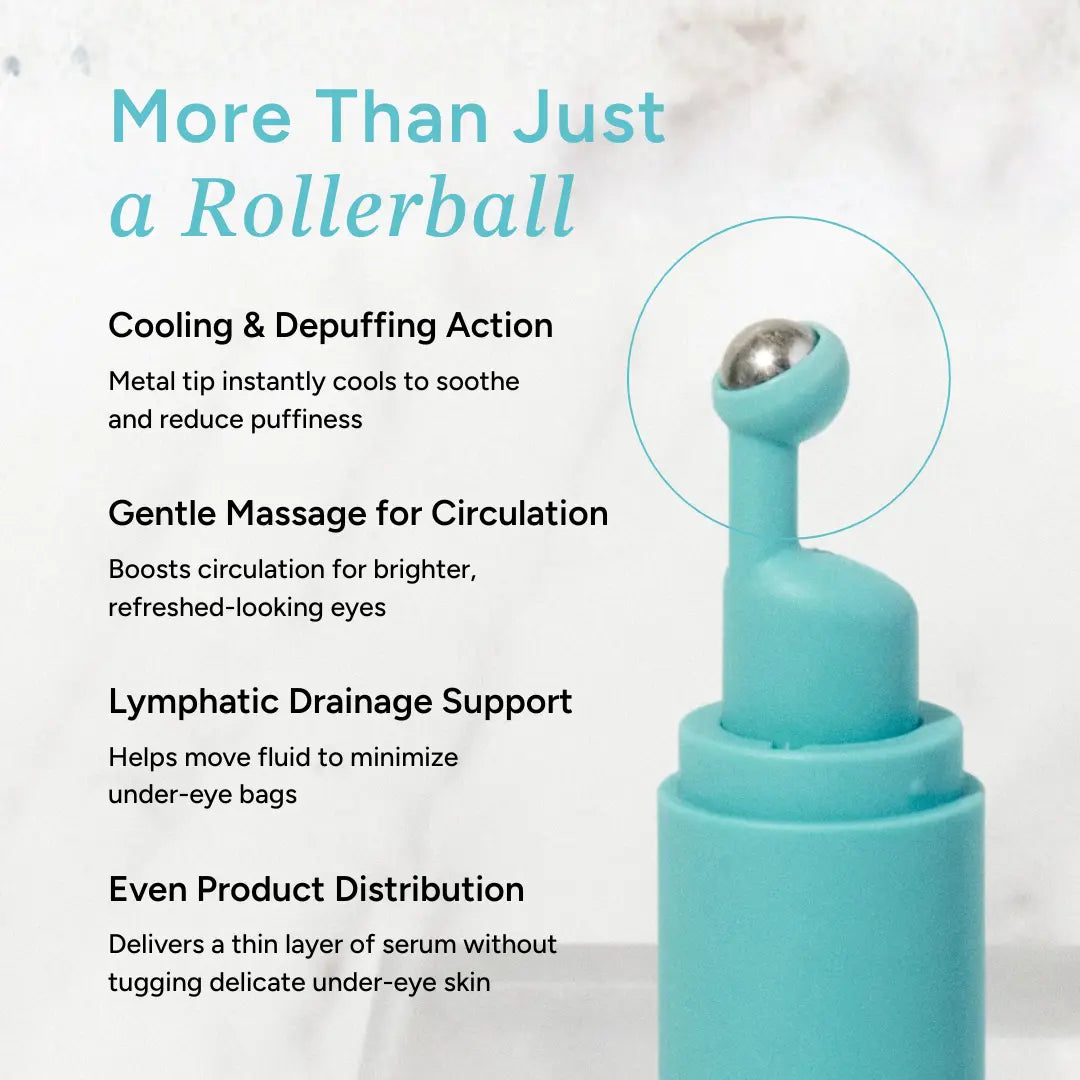 Peptide Eye Serum by Eight Saints Skincare - Cooling Rollerball under Eye Serum for Puffiness Dark Circles & Wrinkles with Peptides Hyaluronic Acid MSM & Reishi Mushroom