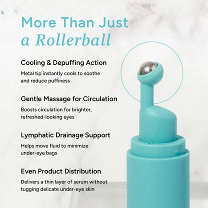 Peptide Eye Serum by Eight Saints Skincare - Cooling Rollerball under Eye Serum for Puffiness Dark Circles & Wrinkles with Peptides Hyaluronic Acid MSM & Reishi Mushroom