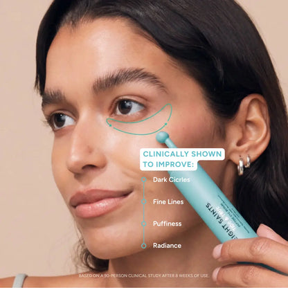 Peptide Eye Serum by Eight Saints Skincare - Cooling Rollerball under Eye Serum for Puffiness Dark Circles & Wrinkles with Peptides Hyaluronic Acid MSM & Reishi Mushroom