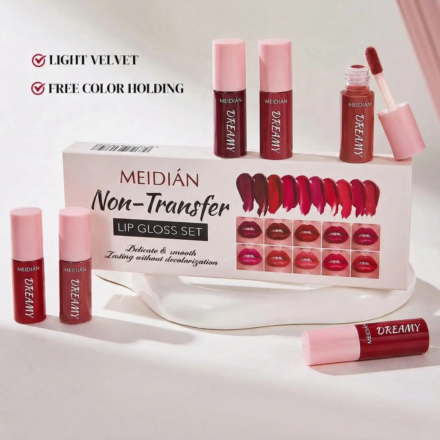 Popular 10-Color Liquid Lip Gloss Set – Enhances Complexion, Waterproof, Non-Sticky for Long-Lasting Lip Color, Everyday Wear & Gifting - Ideal Beauty Gift for Women, Lip Cosmetics & Makeup Sets