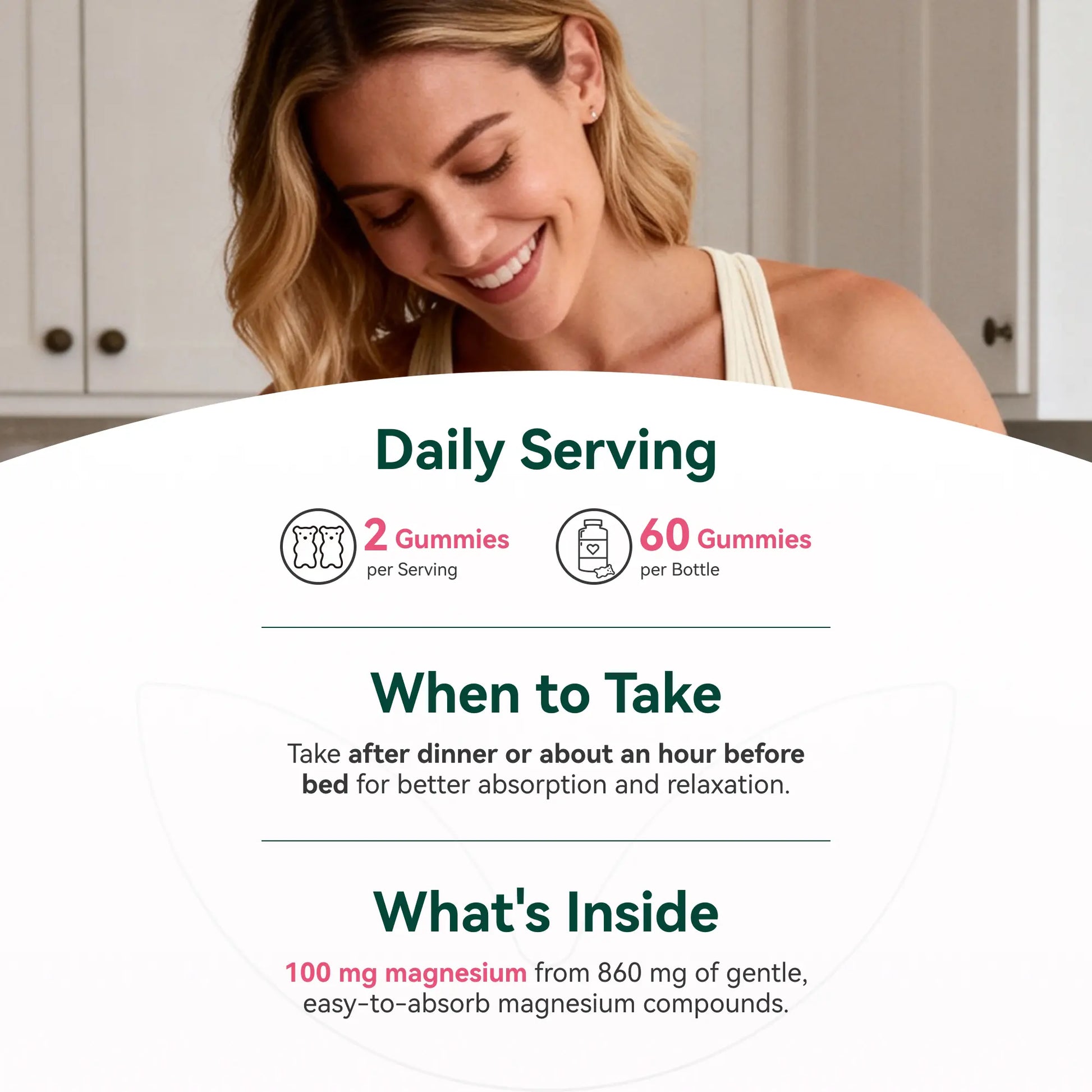 Inner Brightness Clean Magnesium Complex Gummies, Sugar-Free, 860Mg with 3 Essential Magnesium—Glycinate, Taurate, and Citrate—For Sleep, Muscle & Heart Health