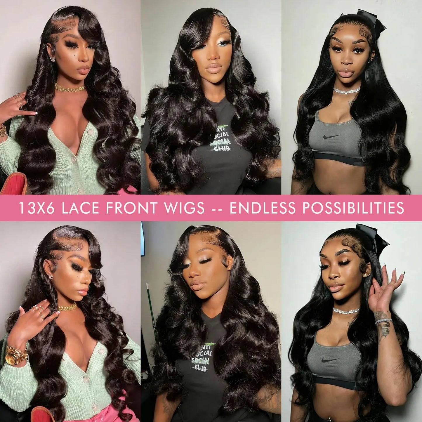 Beluck Glueless 13X6 Lace Front Wigs Human Hair with Drawstring 220% Density Body Wave Human Hair Wig Ear to Ear HD Lace Frontal Pre Plucked Wear Go Glueless Wigs Human Hair