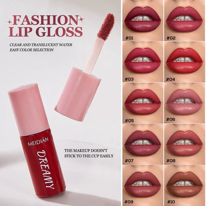Popular 10-Color Liquid Lip Gloss Set – Enhances Complexion, Waterproof, Non-Sticky for Long-Lasting Lip Color, Everyday Wear & Gifting - Ideal Beauty Gift for Women, Lip Cosmetics & Makeup Sets