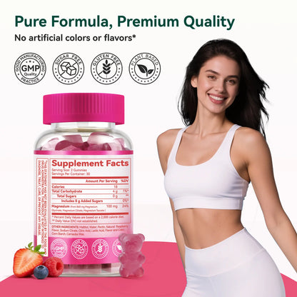 Inner Brightness Clean Magnesium Complex Gummies, Sugar-Free, 860Mg with 3 Essential Magnesium—Glycinate, Taurate, and Citrate—For Sleep, Muscle & Heart Health