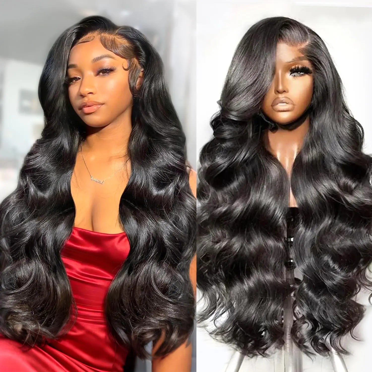 Beluck Glueless 13X6 Lace Front Wigs Human Hair with Drawstring 220% Density Body Wave Human Hair Wig Ear to Ear HD Lace Frontal Pre Plucked Wear Go Glueless Wigs Human Hair