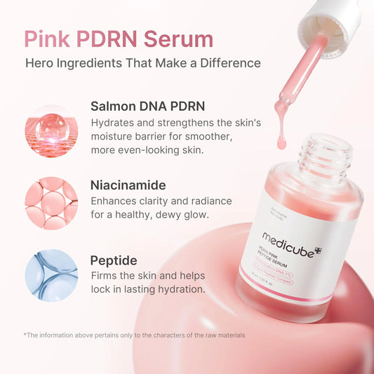 PDRN Pink Peptide Serum – Ultra-Light Anti-Aging Hydrating Serum for Glowing, Firm & Youthful Skin